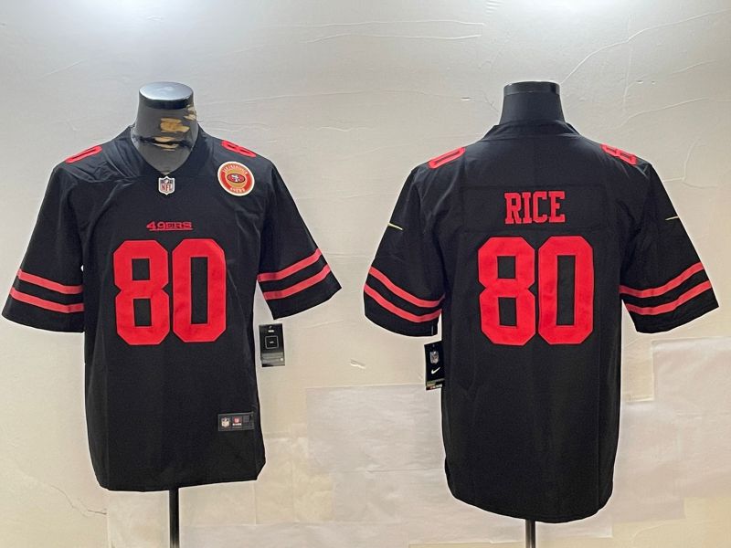 Men San Francisco 49ers #80 Rice Black Second generations 2024 Nike Limited NFL Jersey style 5->san francisco 49ers->NFL Jersey